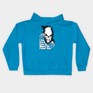 Quote " No Pain No Gain " ( Angry Skeleton ) " Skull " Kids Hoodie